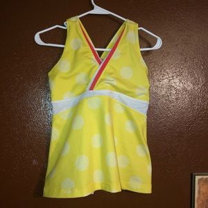 lululemon athletica Yellow Polka Dot Tank Top
